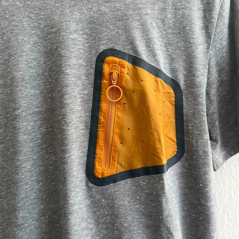 ADIDAS Originals Climalite Grey Orange Pocket Short Sleeve T-Shirt Mens Small